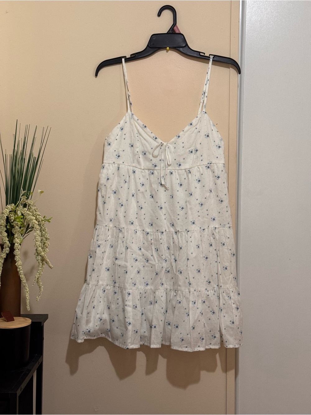 No Boundaries Cream Floral Tie-Front Cami Dress